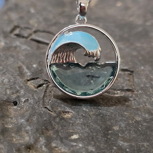 wave pendant blow glass