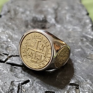 Atocha large men&#39;s ring shipwreck treasure coin jewelry