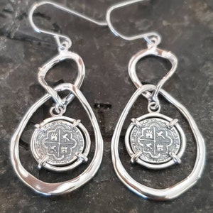 Beautiful Atocha coin dangle earrings