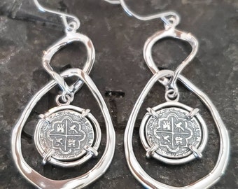 Sterling Silver Atocha Coin Dangle Earrings
