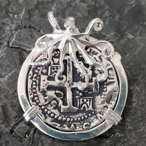 Atocha octopus silver coin pendant