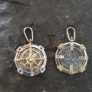 Atocha compass reversible pendant shipwreck sunken treasure coin jewelry