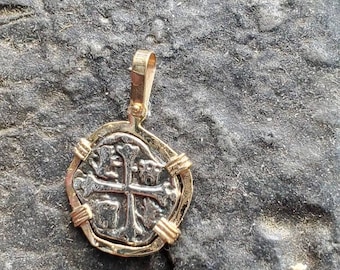 Atocha silver with solid real 14kt gold