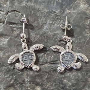 Atocha turtle earrings museum quality shipwreck sunken treasure coin