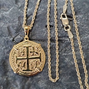 Atocha 14kt gold coin with 14kt gold chain