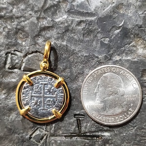 14kt gold plated atocha silver sunken shipwreck treasure ancient coin