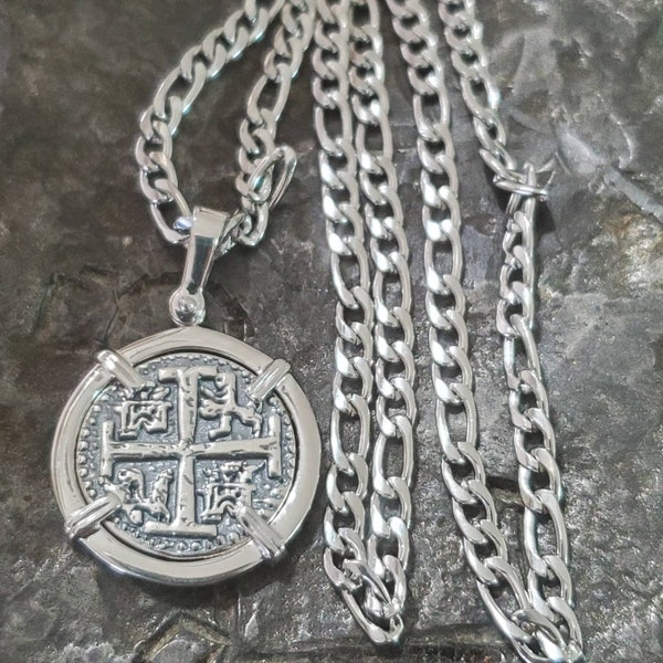 Atocha silver with chain shipwreck sunken treasure coin