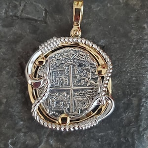 Atocha fish hook bezel coin pendant shipwreck sunken treasure jewelry