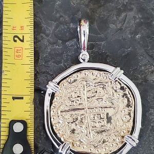 Atocha silver with 14kt gold overlay coin shipwreck treasure jewelry