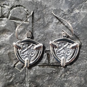 Atocha silver earrings dangling shipwreck treasure coin