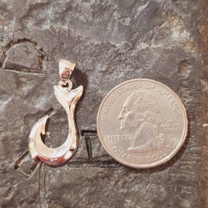 Fish hook pendant sterling silver