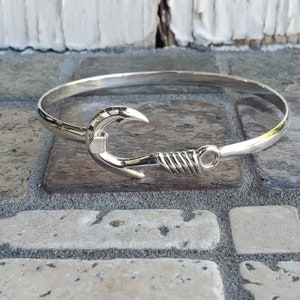 fish hook sterling silver bracelet