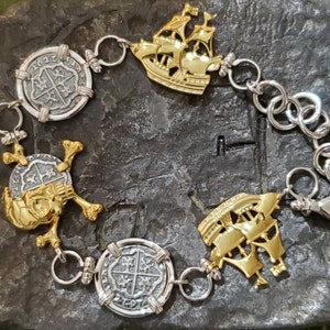 Atocha pirates of the caribbean coin shipwreck treasure bracelet