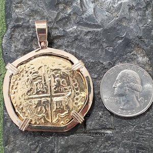 Big atocha solid 14kt gold coin mel fisher treasure