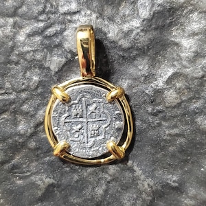 Mini atocha 14kt gold overlay sunken treasure coin