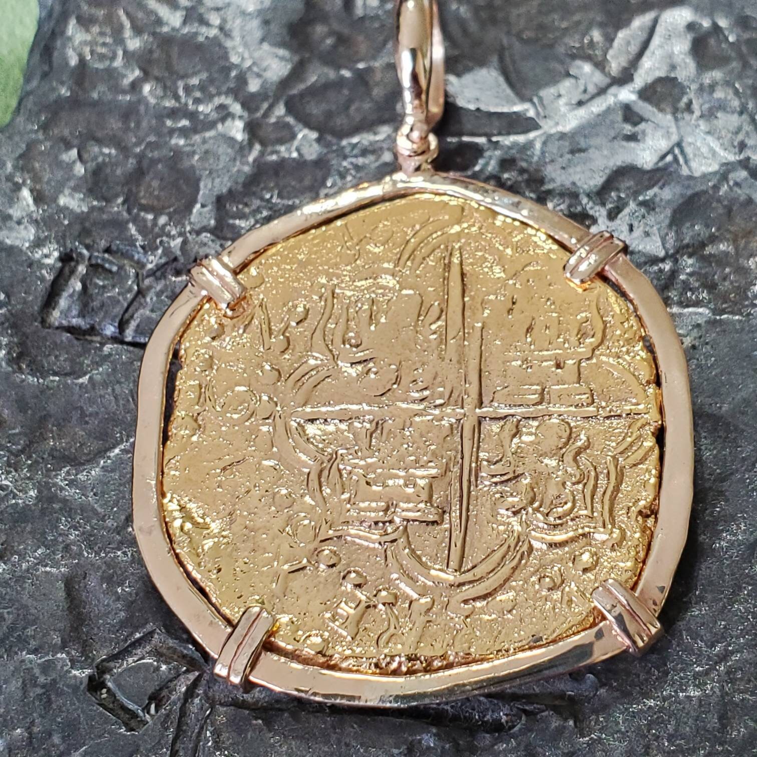 Large Atocha 14kt Solid Gold Coin Mel Fisher Shipwreck Sunken