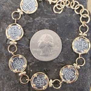 Atocha 14kt gold overlay mini coin bracelet