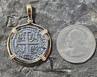 14kt gold Atocha silver sunken treasure shipwreck coin