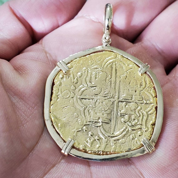 Large Atocha 14kt Solid Gold Coin Mel Fisher Shipwreck Sunken