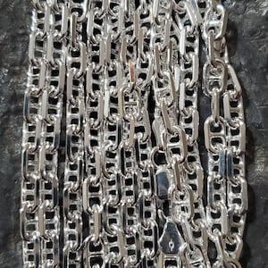 Anchor chain solid sterling silver, Italian made 925 sterling silver
