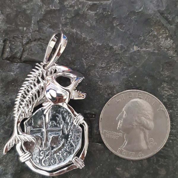 Atocha Skeleton fish coin gift for him men jewelry