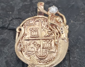 Atocha 14kt solid gold mermaid coin  shipwreck treasure