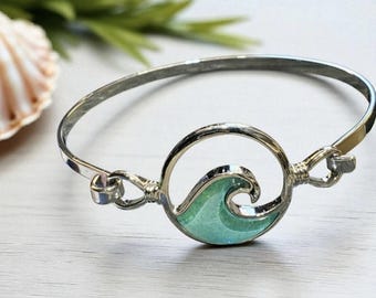 Wave bracelet bangle ocean beach jewelry