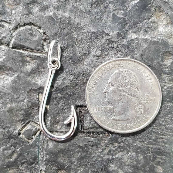 Fish Hook Pendant Sterling Silver 