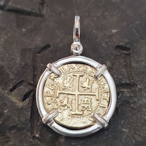 Atocha treasure silver with 14kt gold overlay coin shipwreck treasure jewelry