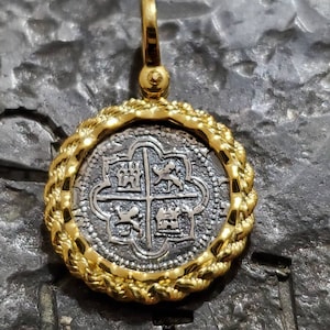 14kt gold overlay atocha silver sunken shipwreck treasure coin