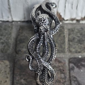 Sterling silver octopus cuff bracelet highly detailed