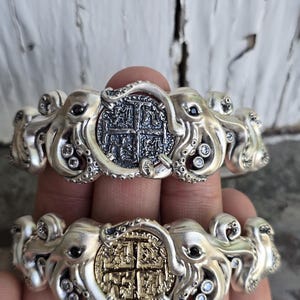 large atocha octopus silver cuff bracelet