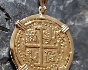 14kt solid gold atocha coin