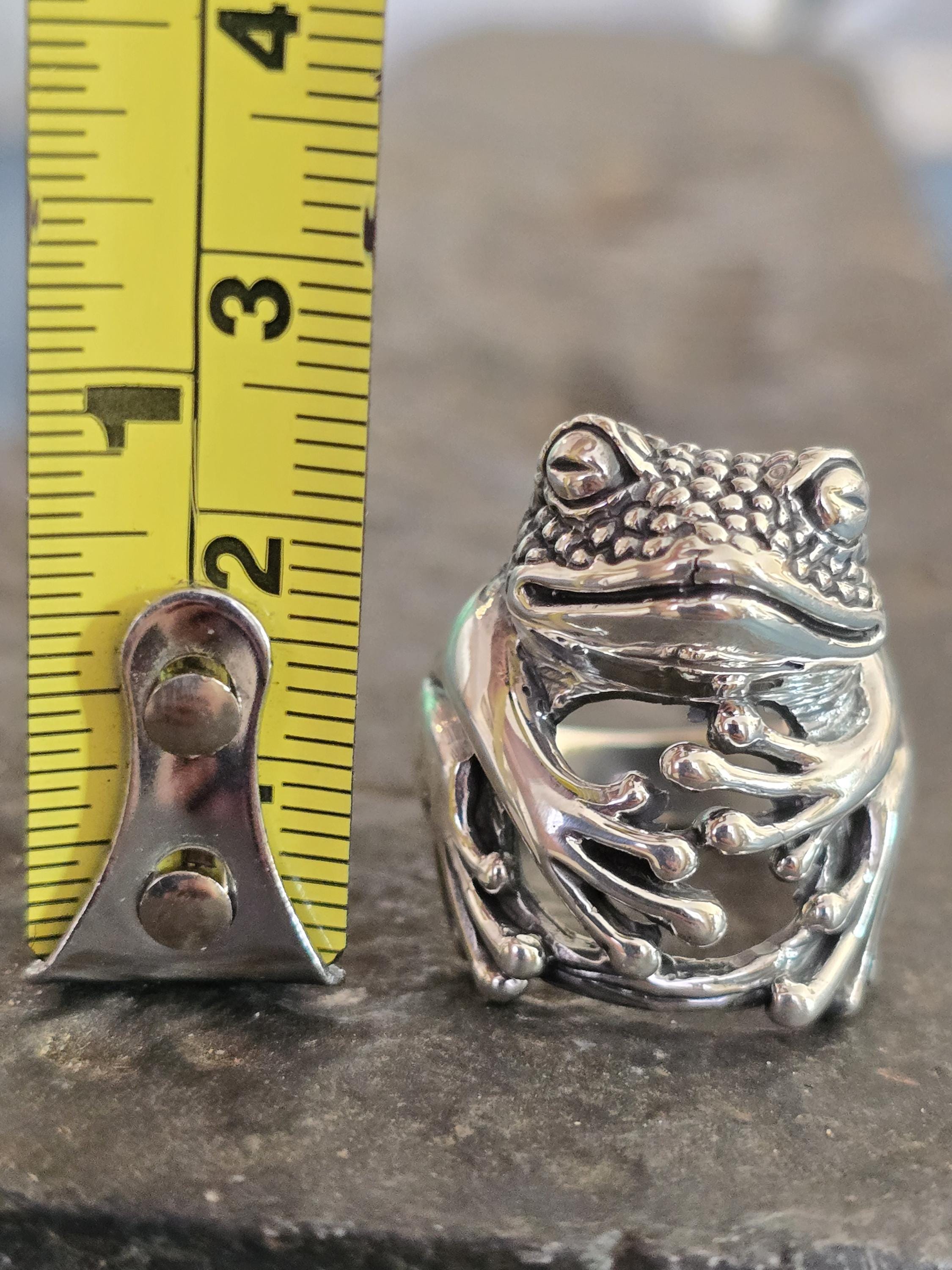 Sterling Silver Large Frog Ring - Etsy