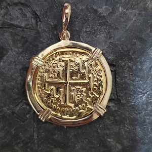 Atocha 14kt real solid gold shipwreck sunken treasure museum quality coin