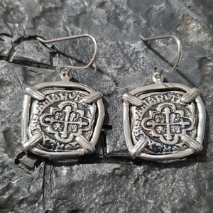 Atocha silver earrings sunken treasure shipwreck coin ladies earrings