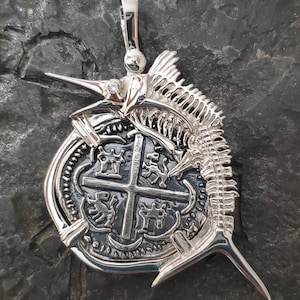 Atocha marlin skeleton fish coin pendant shipwreck sunken treasure coin