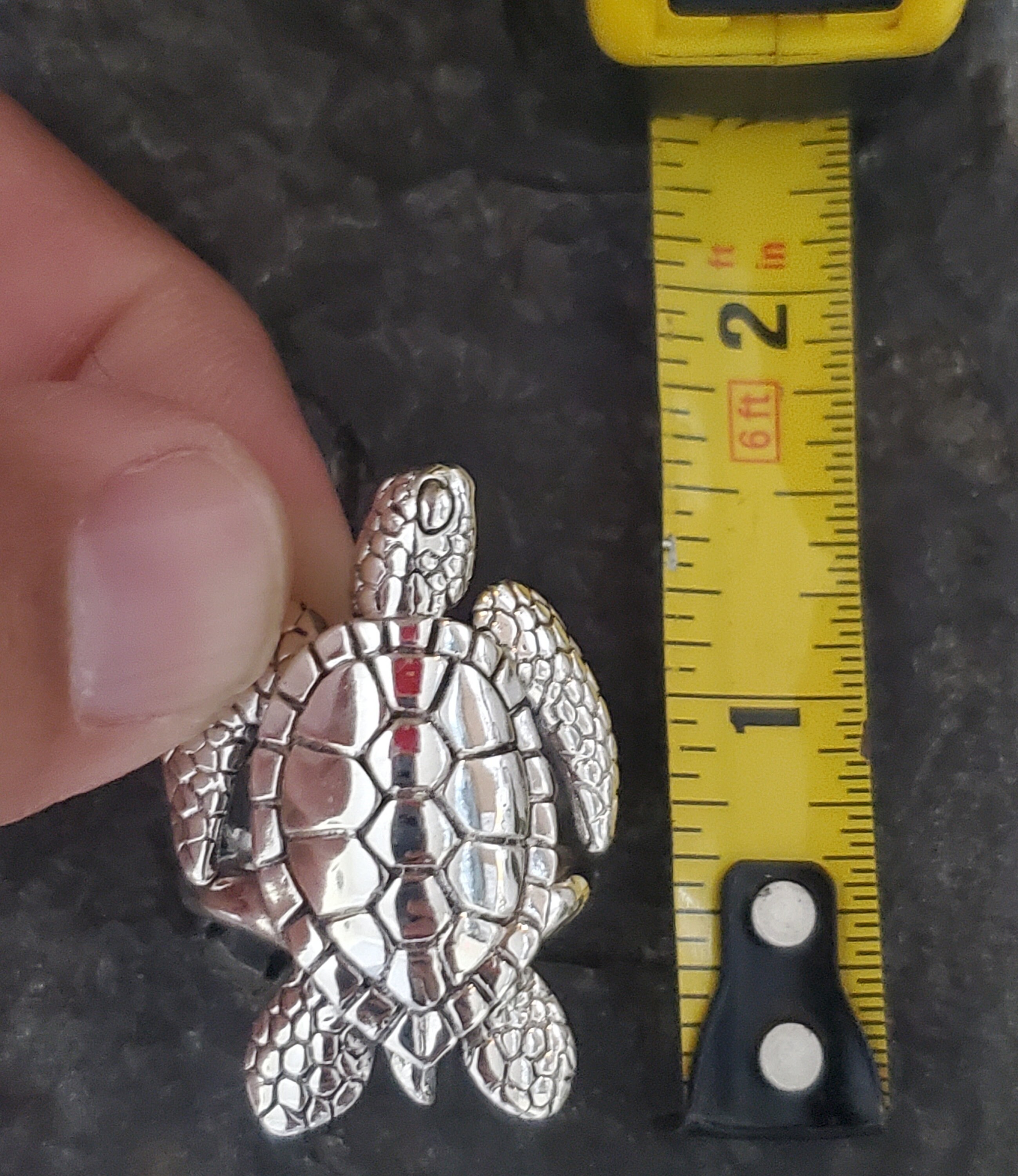 BETHZA Sterling Silver Turtle Ring | Genuine Turquoise Stone, Symbolic Tortoise Design, Gift For Women - Size 6 - View #7