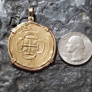 Atocha solid 14kt gold sunken shipwreck treasure coin
