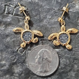 Atocha turtle earrings 14kt gold plated ladies earrings