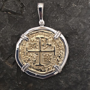Atocha pendant with 14kt gold overlay coin shipwreck treasure jewelry