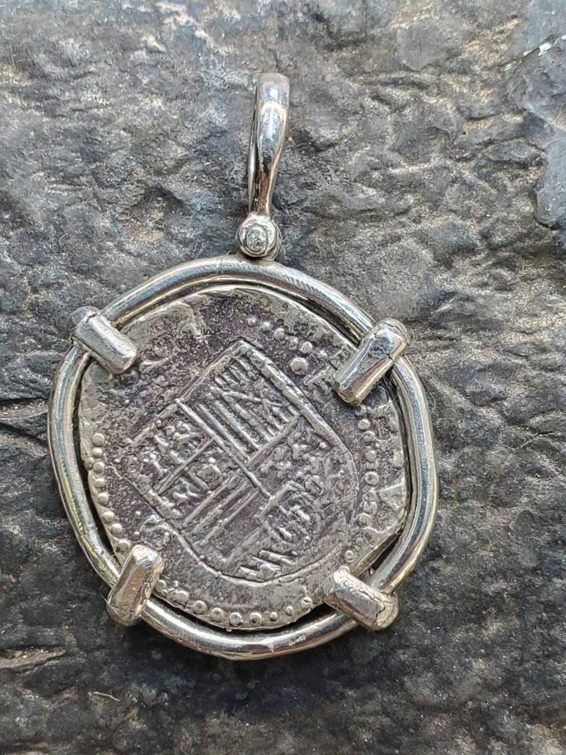 Pendentif Pièce Atocha En Or Massif 14 Carats - Réplique Faite Main, Neuf Avec étiquettes