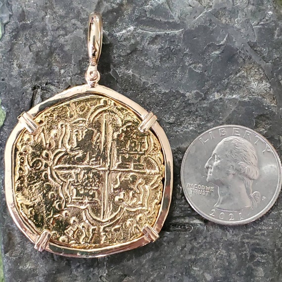 Large Atocha 14kt Solid Gold Coin Mel Fisher Shipwreck