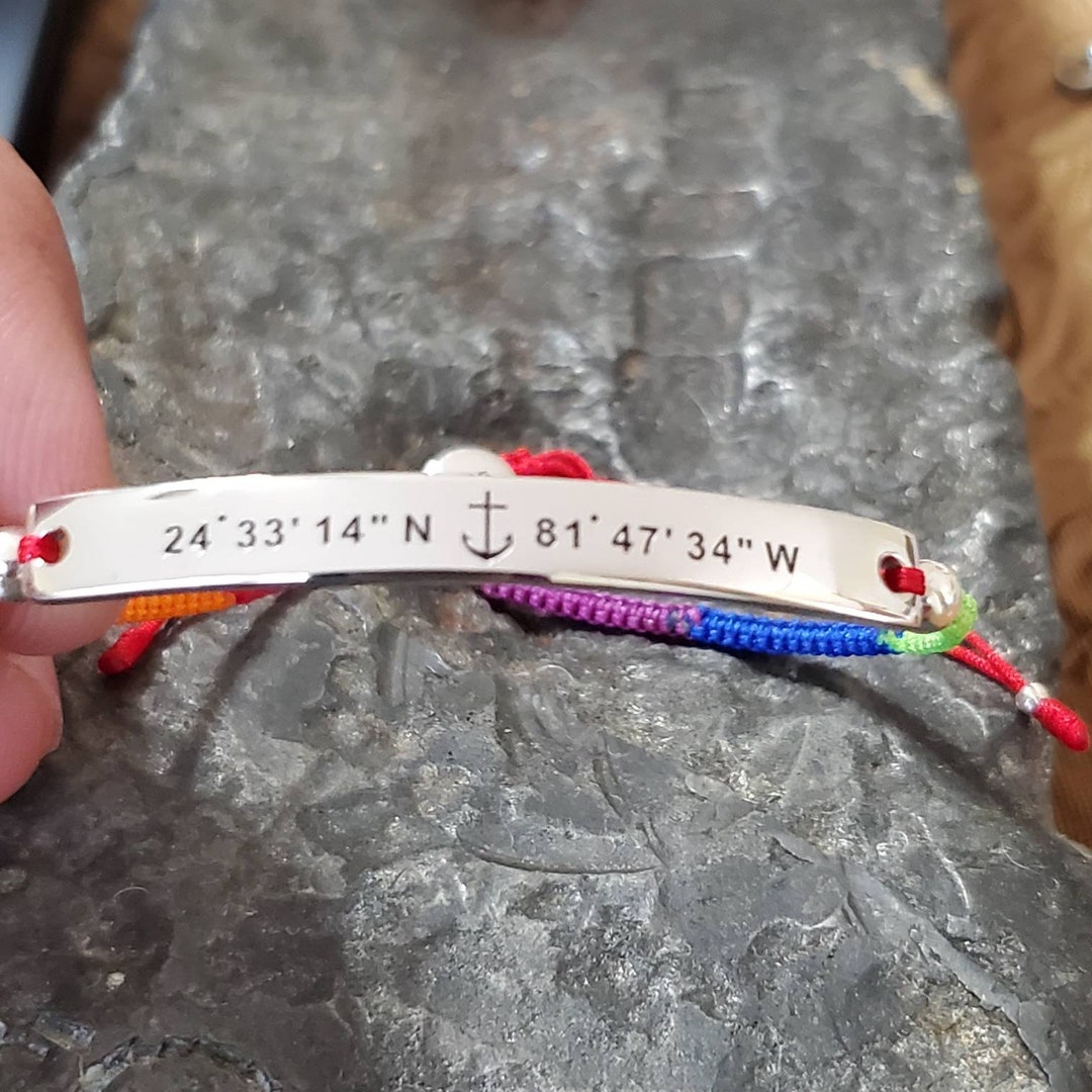 Key West Rainbow Bracelet Key West Bracelet Latitude Longitude Conch