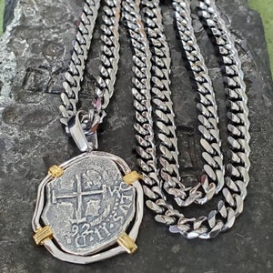 Atocha silver coin with heavy chain