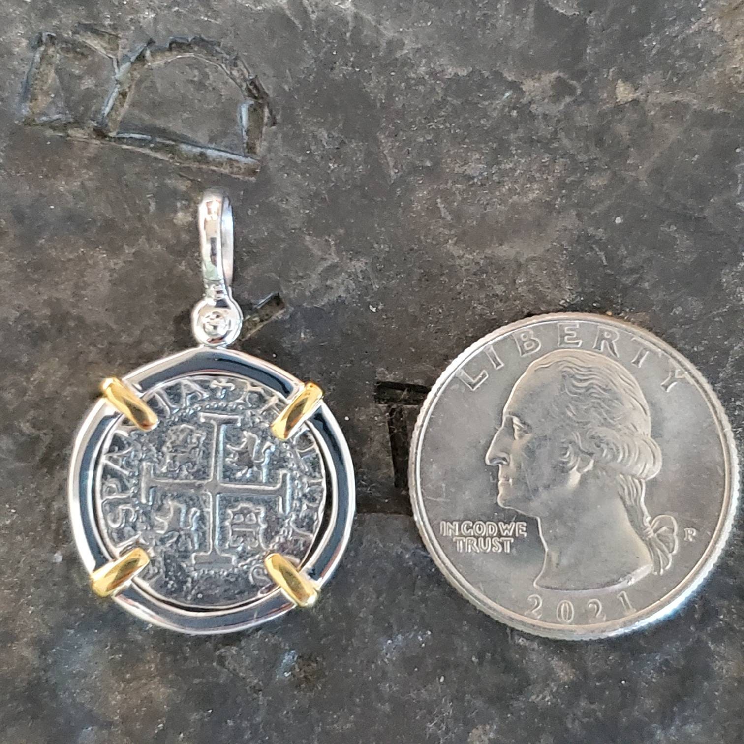 Atocha Coin Silver Ship Pendant – 925 Sterling Silver Sunken Treasure Shipwreck Jewelry With Certificate