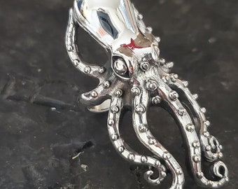 Sterling Silver Octopus Ring: Bold Statement Jewelry