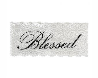 White Lace "Blessed" Headband