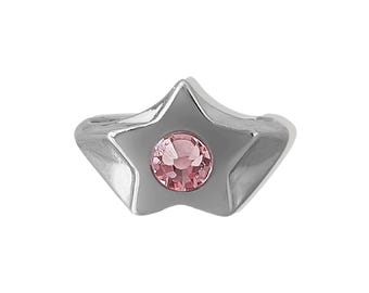 Silver "Astro" Star Signet Gemstone Ring