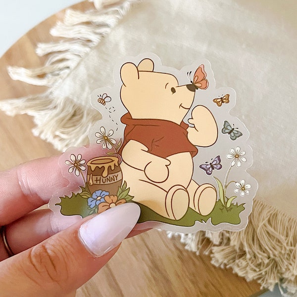 Winnie sticker, clear vinyl sticker